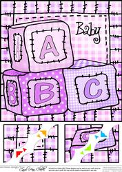 8 x 8 New Baby Girl Scalloped Corner Topper