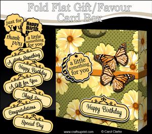 3D Butterflies & Flowers Gift Favour Card Box