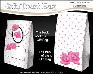 3D Polka Dots & Roses Gift Bag Mini Kit