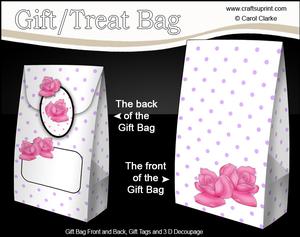 3D Polka Dots & Roses Gift Bag Mini Kit