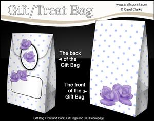 3D Polka Dots & Roses Gift Bag Mini Kit