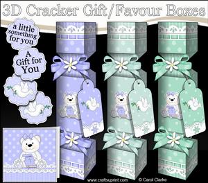 3D Bobbi Bear Cracker Gift Favour Boxes