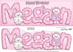 Large Dl Birthday Megan Teddies 3D Decoupage