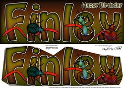 Large Dl Birthday Finley Bugs 3D Decoupage