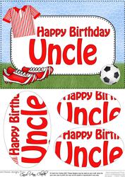 A5 Birthday Uncle Football Oval Pyramage Topper