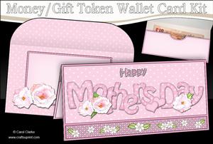 Mothers Day Roses Money or Gift Wallet Card Kit