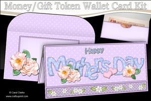 Mothers Day Roses Money or Gift Wallet Card Kit
