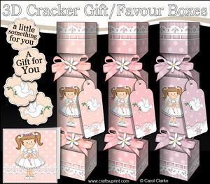 3D Girlz Chrizy 1st Communion Cracker Gift Favour Boxes