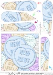 New Baby Sweet Heart Fan Pyramage Topper