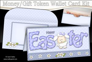 Easter Little Lamb Money or Gift Wallet Card Kit