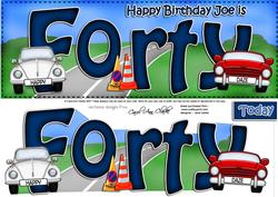 40th Birthday Joe Large Dl Quick Card N 3D Decoupage