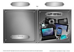 Birthday Gadgets N Gizmos Quick Cut & Fold Card