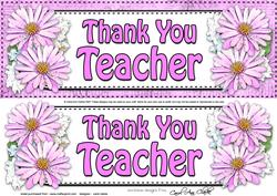 Large Dl Thank You Teacher Daisies Floral 3D Decoupage
