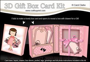 3D Suzi Goes Shopping Gift Box Card Kit with 3D Decoupage