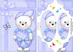 A5 Teddy Ed Easter Egg Scallop Corners and Pyramage