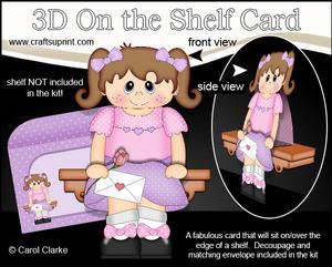 3D on the Shelf Card Kit - Little Girl Beth