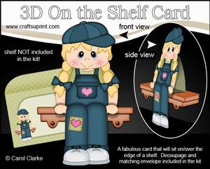 3D on the Shelf Card Kit - Little Girl Cath