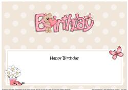 Birthday Livvy Bear Large Dl Matching Insert