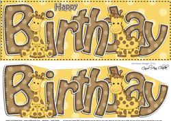 Large Dl Birthday Sophie Giraffe Card & 3D Decoupage