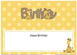 Birthday Sophie Giraffe Large Dl Matching Insert