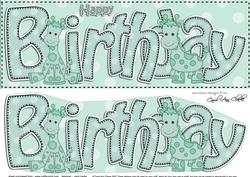 Large Dl Birthday Sophie Giraffe Card & 3D Decoupage