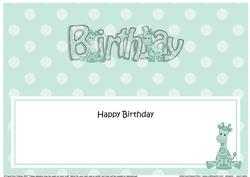Birthday Sophie Giraffe Large Dl Matching Insert