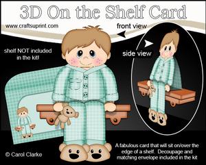 3D on the Shelf Card Kit - Little Boy Pyjama Billy
