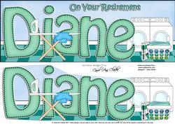 Large Dl Retirement Diane Quick Card 3D Decoupage