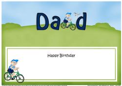 Large Dl Birthday Dad Cycling Bert Insert