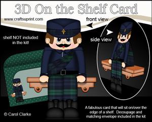 3D on the Shelf Card Kit - John the Tartan Soldier