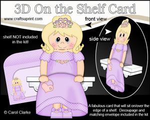 3D on the Shelf Card Kit - Leigh Bridesmaid/prom Girl