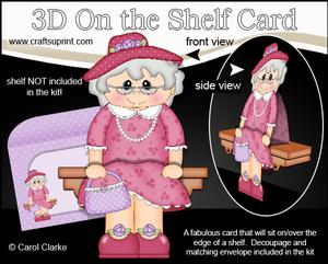 3D on the Shelf Card Kit - Old Lady Sadie