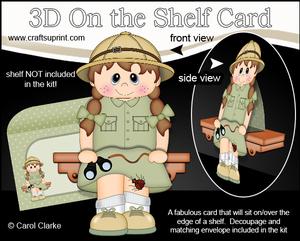 3D on the Shelf Card Kit - Letty Safari Girl