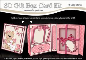 3D Livvy Bear's Letter Gift Box Card Kit with 3D Decoupage
