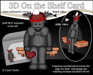 3D on the Shelf Card Kit - Hamish Scottie Dog