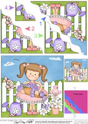 Girlz Liz's Flowers Wavy Corner Side Stacker Topper