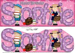 Large Dl Boyz Girlz Birthday Sophie 3D Decoupage