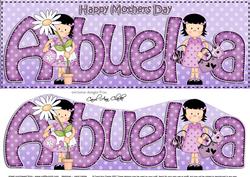 Girlz Mother Day Abuela Large Dl Quick Card 3D Decoupage