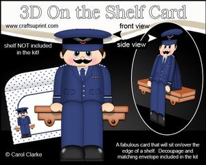 3D on the Shelf Card Kit - Raf Airforce Pilot Richard