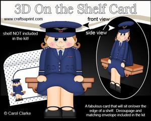 3D on the Shelf Card Kit - Raf Airforce Pilot Julie