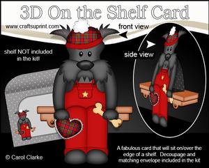 3D on the Shelf Card Kit - Hamish Scottie Dog