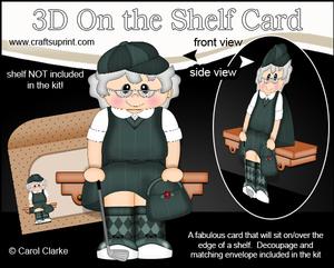 3D on the Shelf Card Kit - Golfing Old Lady Edna