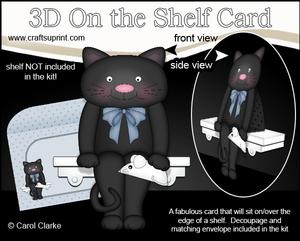3D on the Shelf Card Kit - Little Black Cat Sooty