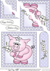Princess Piggywig Quick Card with Wavy Corner Side Stacker