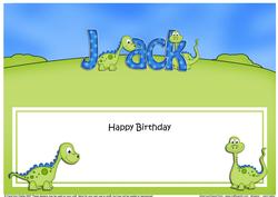 Large Dl Birthday Jack Denis Dinosaur Matching Insert