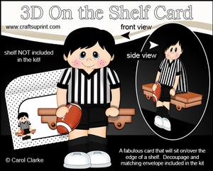 3D on the Shelf Card Kit - Rugby or Aus Football Boy George