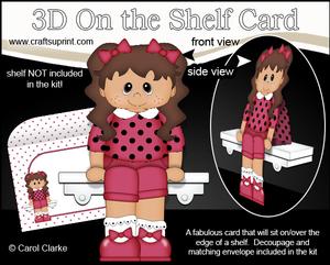 3D on the Shelf Card Kit - Little Ethnic Girl Abbie