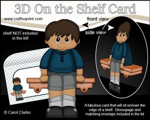 3D on the Shelf Card Kit - Little Ethnic Boy Oscar