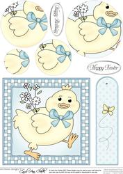Little Chick Quick Card with Circle Pyramage Design
