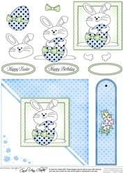 Little Boy Bunny Quick Card with 3D Decoupage Topper